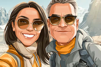 do couple caricature illustration for you