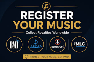 register your songs with bmi ascap songtrust and the mlc for royalty collection