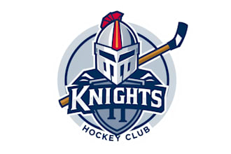 do unique knights hockey logo with free source file