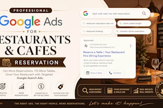 set up google search ads for restaurants and cafes reservation
