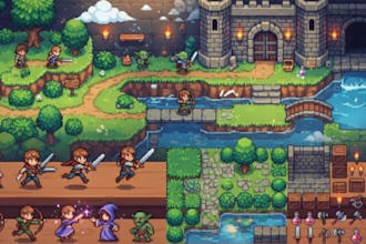 make pixel art tileset pixel art character sprite 2d pixel environment assets