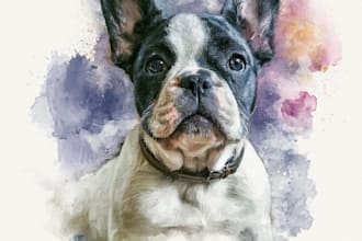 draw watercolor pet portrait