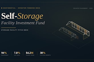 design self storage pitch deck storage facility investor warehouse funding deck