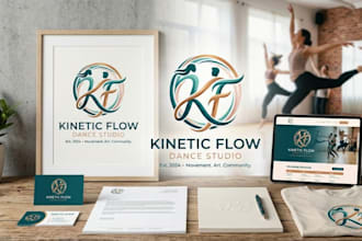 build a unique dance studio logo and brand identity
