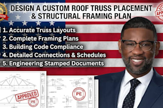 design a custom roof truss placement and structural framing plan