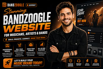 build music bandzoogle website for musician artist and band as bandzoogle expert