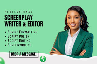 professionally format your screenplay, movie script, TV script, or stage play