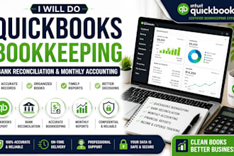 do quickbooks bookkeeping, bank reconciliation and monthly accounting