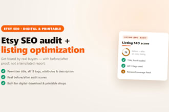 do an etsy SEO audit and optimize your digital printable shop listings