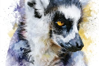 paint animals watercolor or digital illustration