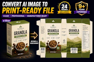 redesign your ai packaging into professional print ready packaging in 24 hours