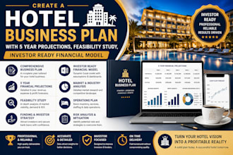 create hotel business plan with 5 year projections feasibility study