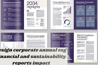 design corporate annual esg financial and sustainability reports impact