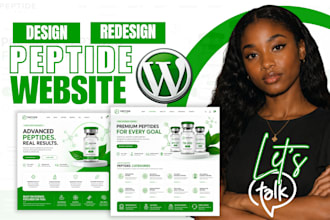 redesign longevity biohacking peptide website supplement woocommerce store