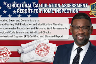 provide a structural calculation assessment report for home inspection