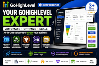 setup gohighlevel CRM workflows automation funnels and website