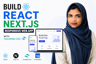 build react nextjs responsive web app with tailwind css