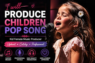 children songs, kids pop song female singer producer for upbeat and catchy