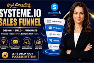 build systeme io sales funnel, systeme io landing page, systeme io website