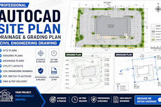 draw autocad 2d floor plan, elevation drawing, foundation drawing and site plans