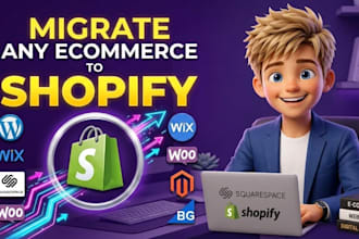 migrate wix, woocommerce, squarespace to shopify store