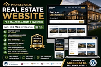 build a luxury real estate website for realtors, brokers and agents with idx mls