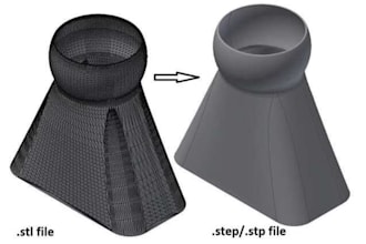 do reverse engineering of scanned data, obj, stl image to cad model to cad
