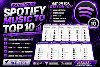 chart your spotify music in top 10 spotify chart using organic engagement