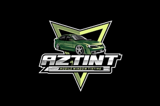 design car showroom business logo with excellent service