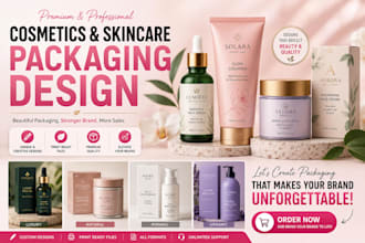 design luxury cosmetic skincare packaging and label box design with mockup
