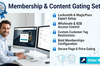 setup membership content gating via locksmith magicpass bold easylockdown b2b