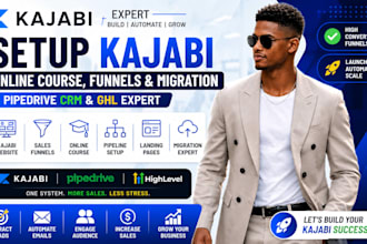 setup pipedrive crm kajabi online course migration kajabi funnels ghl expert