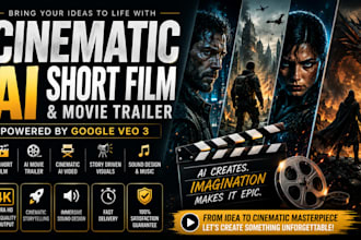 create cinematic ai short film, ai short video, ai movie trailer on google veo 3