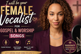 be female vocalist for gospel and worship songs, christian singer songwriter