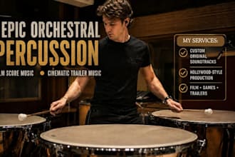 record cinematic timpani rolls epic orchestral percussion film score music track