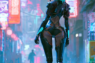 draw cyberpunk character art