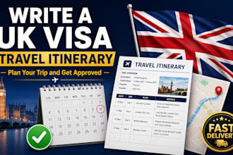 write a travel itinerary for your UK visa application