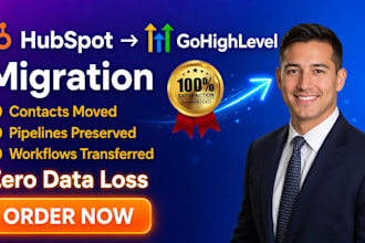 migrate hubspot crm contacts pipelines and workflows to gohighlevel