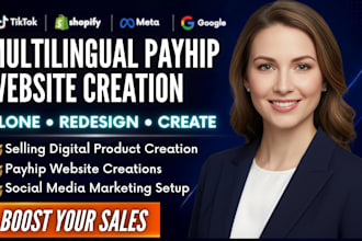 create multilingual payhip website and payhip sales funnel for conversion