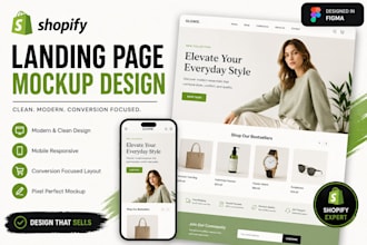 design a modern shopify landing page mockup