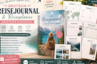 design german travel journal itinerary planner adventure workbook travel freebie