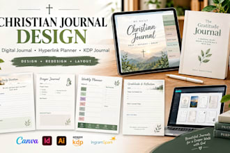 design redesign christian journal digital journal hyperlink planner kdp journal