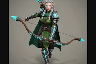 high quality3d stylized fantasy character,warrior armor,asset mod,vrm avatar,glb