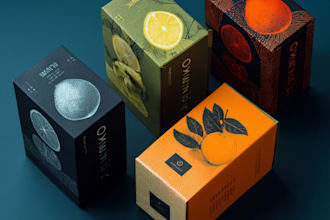 design luxury product packaging, box and label design