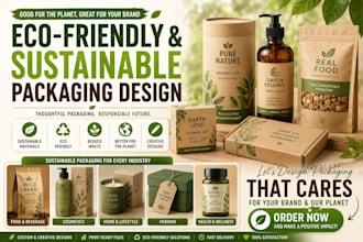 design eco friendly sustainable packaging and product label design with logo