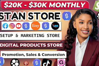 7 figure stan store digital products, stan store marketing digital product store