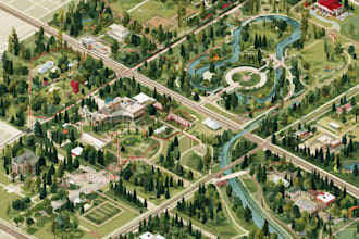 design a custom vector map, event map, city map or location map