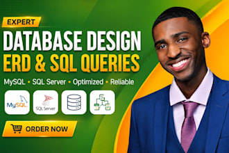 design database erd and write optimized sql queries for mysql and sql server
