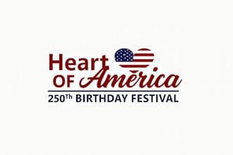 do make awesome style heart of america 250th birthday festival logo design