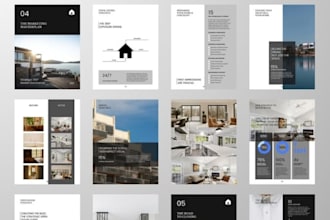 design real estate listing presentation brochure, property sales PDF booklet